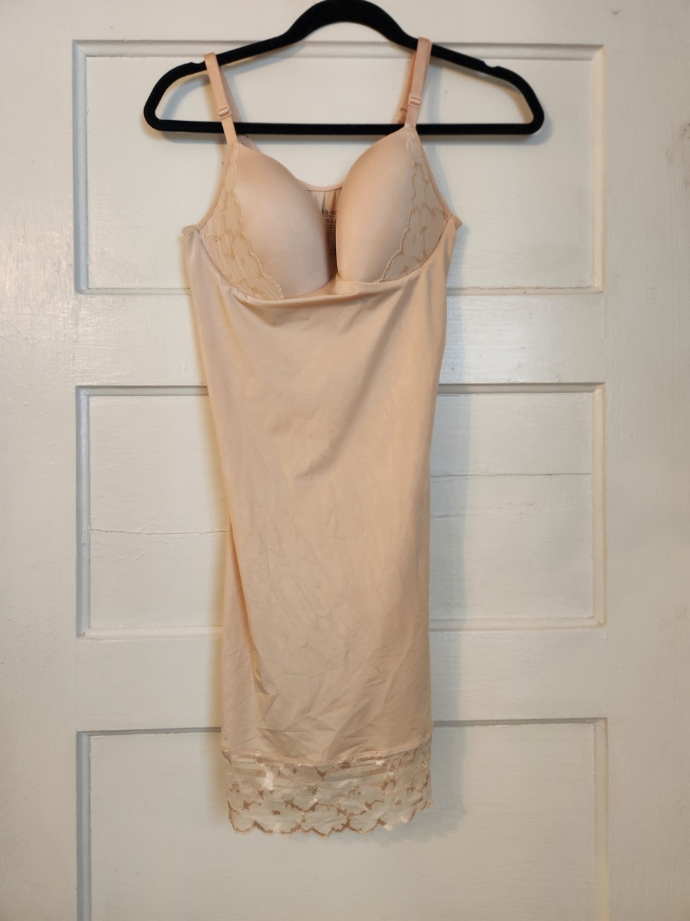 SPANX Red Hot Shapewear Dress, Lace Hem Shaping Slip w/ Built-In Cups Sz XL EUC